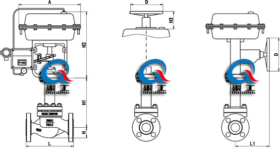 ZJHB氣動波紋管調節(jié)閥 (外形尺寸圖)
