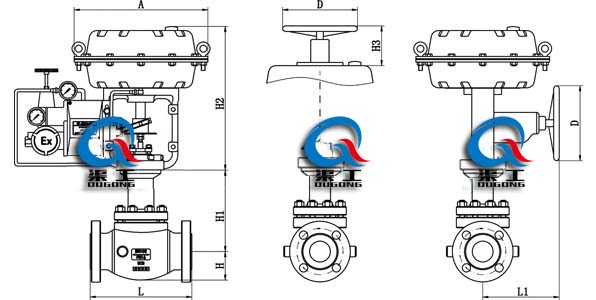ZJHBW-P/M氣動保溫調(diào)節(jié)閥、夾套保溫氣動調(diào)節(jié)閥 (外形尺寸圖)